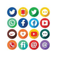 Social Media Icon Set Collection for websites and mobile applications. vector