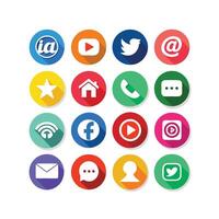 Social Media Icon Set Collection for websites and mobile applications. vector