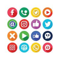 Social Media Icon Set Collection for websites and mobile applications. vector