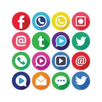 Social Media Icon Set Collection for websites and mobile applications. vector