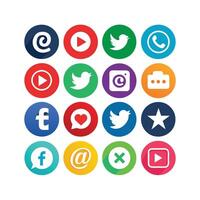 Social Media Icon Set Collection for websites and mobile applications. vector