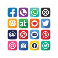 Social Media Icon Set Collection for websites and mobile applications. vector