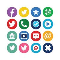Social Media Icon Set Collection for websites and mobile applications. vector