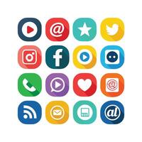 Social Media Icon Set Collection for websites and mobile applications. vector