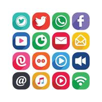 Social Media Icon Set Collection for websites and mobile applications. vector