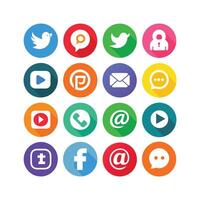 Social Media Icon Set Collection for websites and mobile applications. vector