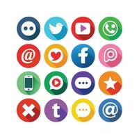 Social Media Icon Set Collection for websites and mobile applications. vector