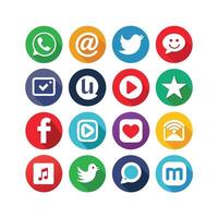 Social Media Icon Set Collection for websites and mobile applications. vector