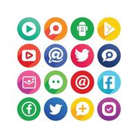 Social Media Icon Set Collection for websites and mobile applications. vector