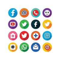 Social Media Icon Set Collection for websites and mobile applications. vector