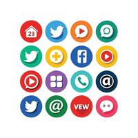Social Media Icon Set Collection for websites and mobile applications. vector