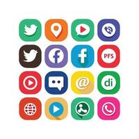 Social Media Icon Set Collection for websites and mobile applications. vector