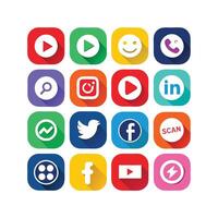 Social Media Icon Set Collection for websites and mobile applications. vector