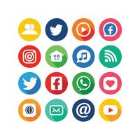 Social Media Icon Set Collection for websites and mobile applications. vector