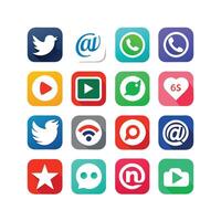 Social Media Icon Set Collection for websites and mobile applications. vector