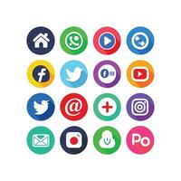 Social Media Icon Set Collection for websites and mobile applications. vector