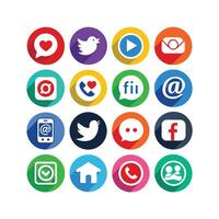 Social Media Icon Set Collection for websites and mobile applications. vector
