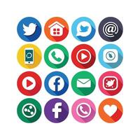 Social Media Icon Set Collection for websites and mobile applications. vector