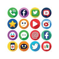 Social Media Icon Set Collection for websites and mobile applications. vector