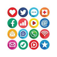 Social Media Icon Set Collection for websites and mobile applications. vector
