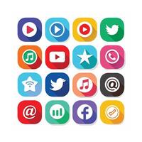 Social Media Icon Set Collection for websites and mobile applications. vector