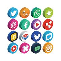 Social Media Icon Set Collection for websites and mobile applications. vector