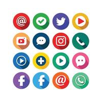 Social Media Icon Set Collection for websites and mobile applications. vector