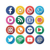 Social Media Icon Set Collection for websites and mobile applications. vector