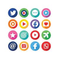 Social Media Icon Set Collection for websites and mobile applications. vector