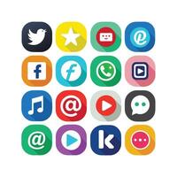 Social Media Icon Set Collection for websites and mobile applications. vector