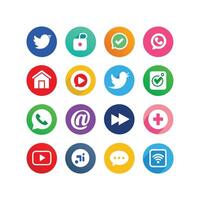 Social Media Icon Set Collection for websites and mobile applications. vector