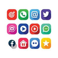 Social Media Icon Set Collection for websites and mobile applications. vector