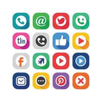 Social Media Icon Set Collection for websites and mobile applications. vector