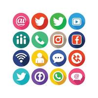 Social Media Icon Set Collection for websites and mobile applications. vector