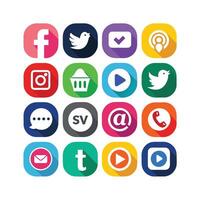 Social Media Icon Set Collection for websites and mobile applications. vector