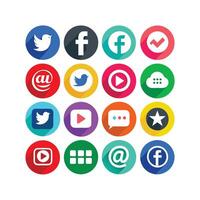 Social Media Icon Set Collection for websites and mobile applications. vector