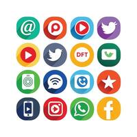 Social Media Icon Set Collection for websites and mobile applications. vector