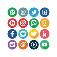 Social Media Icon Set Collection for websites and mobile applications. vector