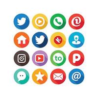 Social Media Icon Set Collection for websites and mobile applications. vector
