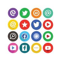 Social Media Icon Set Collection for websites and mobile applications. vector