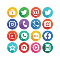 Social Media Icon Set Collection for websites and mobile applications. vector