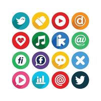 Social Media Icon Set Collection for websites and mobile applications. vector