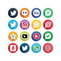 Social Media Icon Set Collection for websites and mobile applications. vector