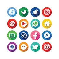 Social Media Icon Set Collection for websites and mobile applications. vector