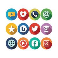 Social Media Icon Set Collection for websites and mobile applications. vector