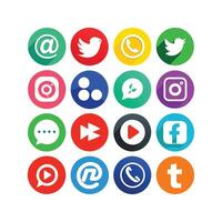 Social Media Icon Set Collection for websites and mobile applications. vector