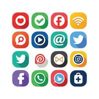 Social Media Icon Set Collection for websites and mobile applications. vector