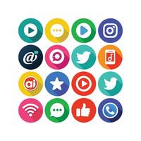 Social Media Icon Set Collection for websites and mobile applications. vector