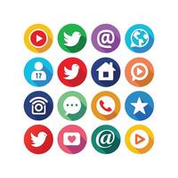 Social Media Icon Set Collection for websites and mobile applications. vector