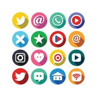 Social Media Icon Set Collection for websites and mobile applications. vector